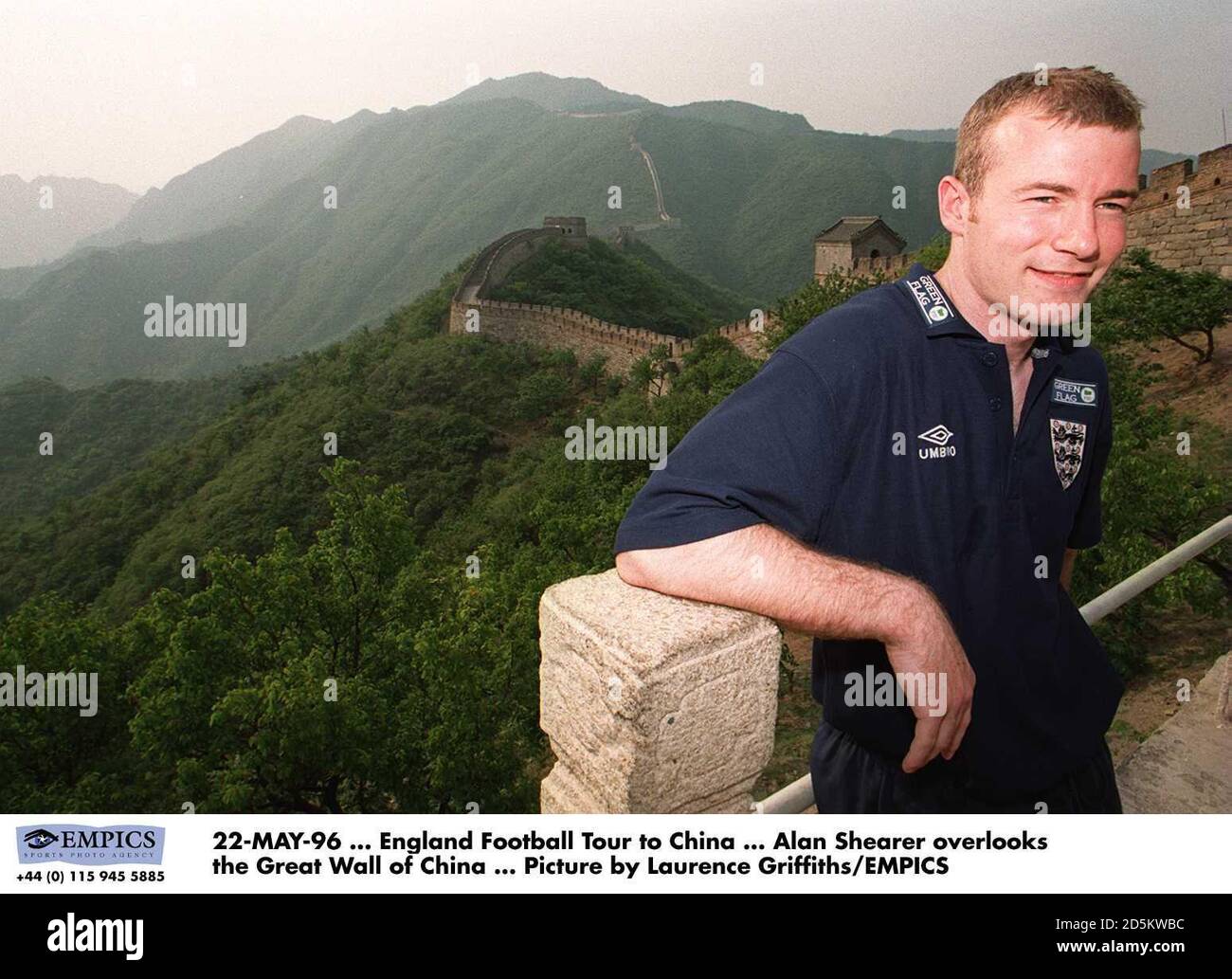 Alan Shearer overlooks the Great Wall of China Stock Photo