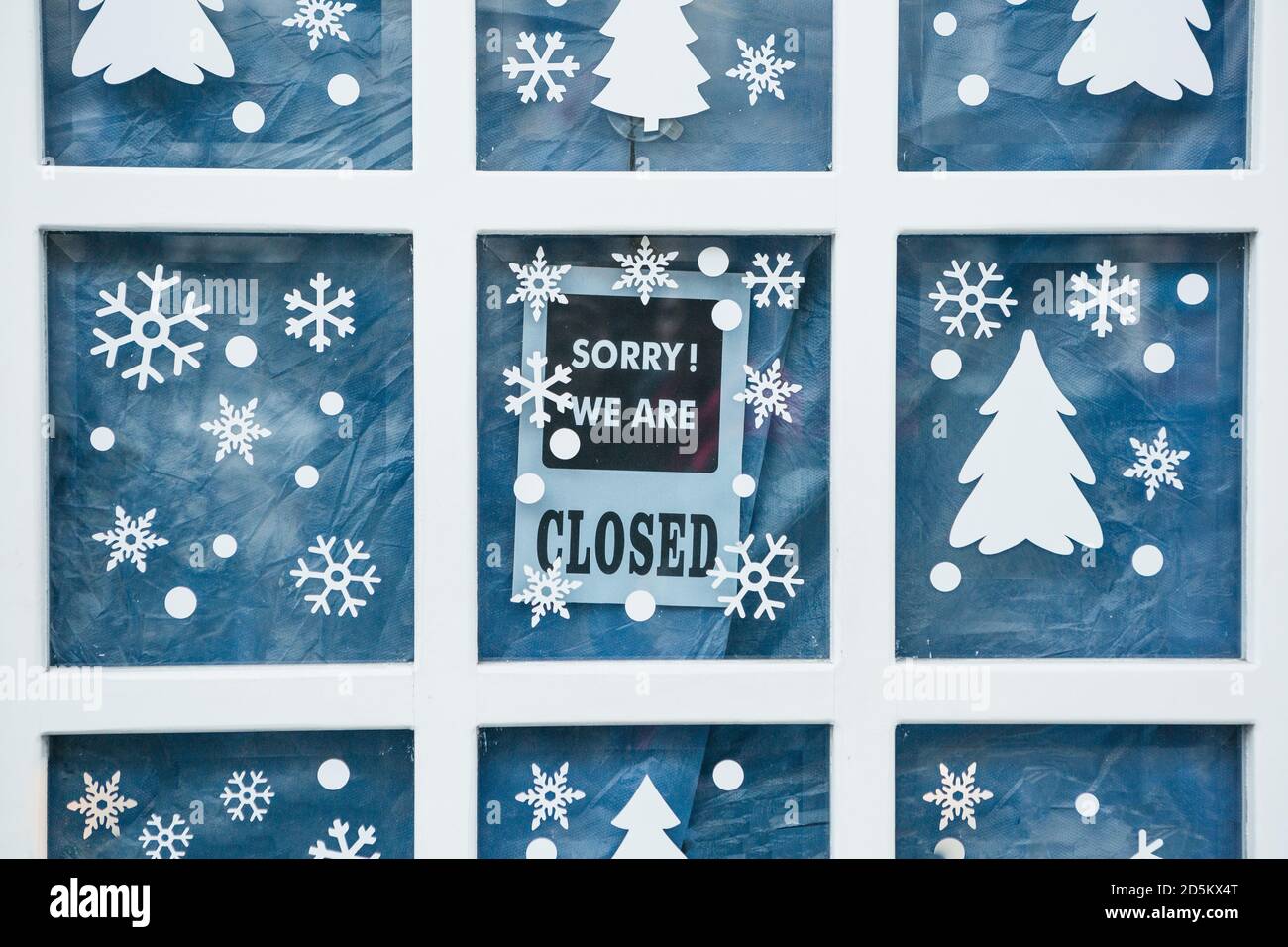 A sign on the door Sorry we are closed during the Christmas holidays or