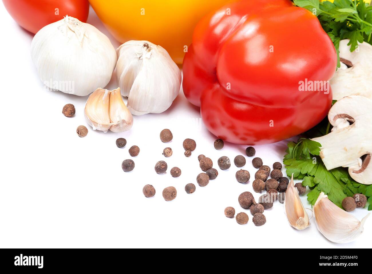 Set fresh vegetables isolated on white background Stock Photo - Alamy