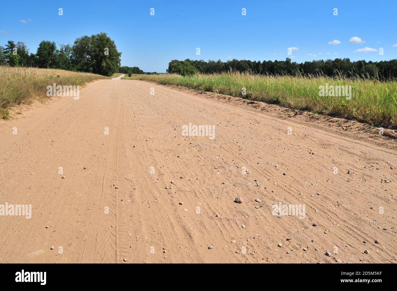 Dirt road in (Mazury) Masuria in northeastern Poland Stock Photo