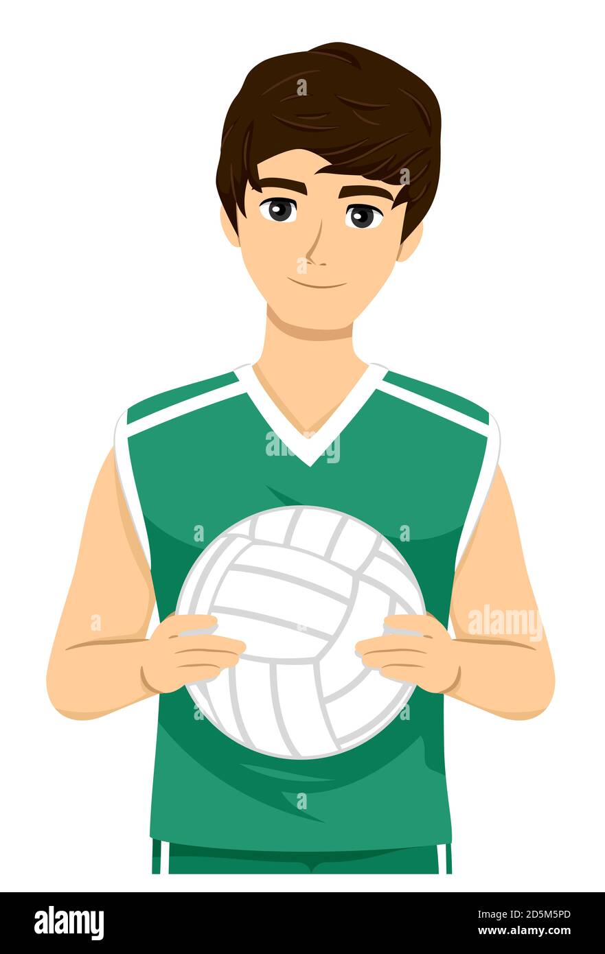Cartoon volleyball player boy smiling hi-res stock photography and images -  Alamy