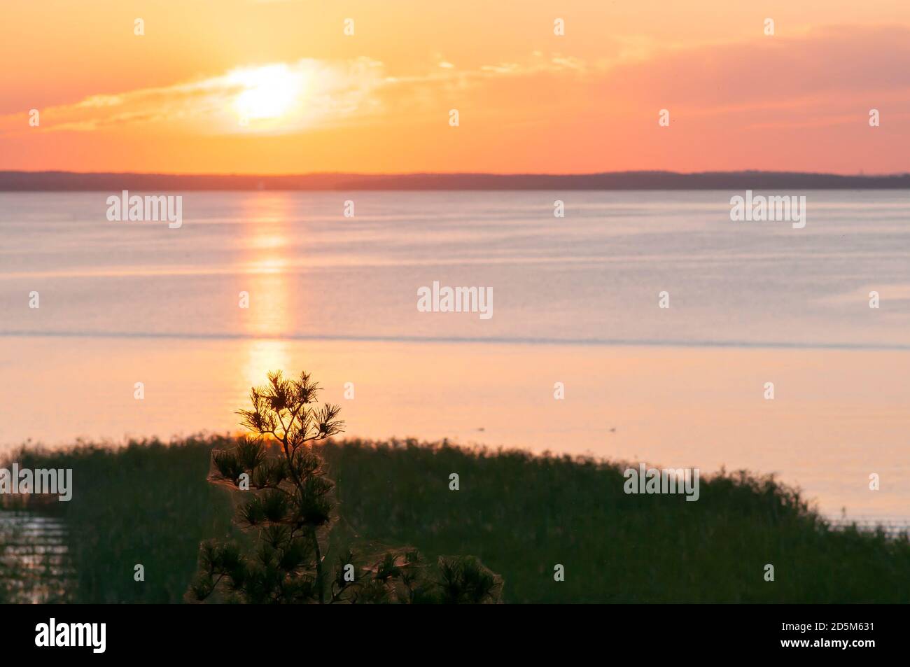 Sunset over Sniardwy lake in Poland, Mazury Stock Photo