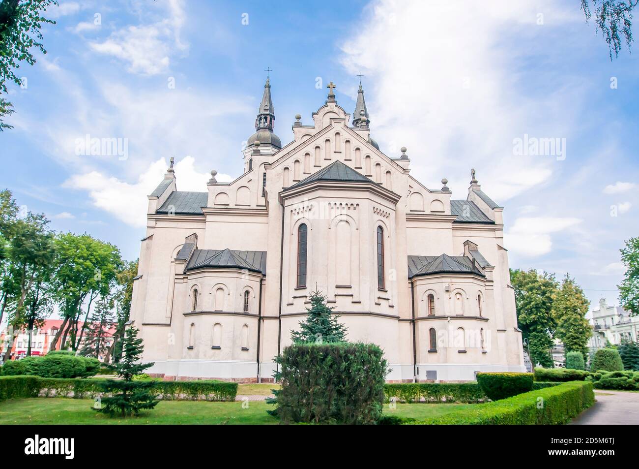 Augustow, Poland, August 2020. Minor Basilica of the Sacred Heart of Jesus in Augustow. (Bazylika Najświętszego Serca Pana Jezusa w Augustowie) Stock Photo