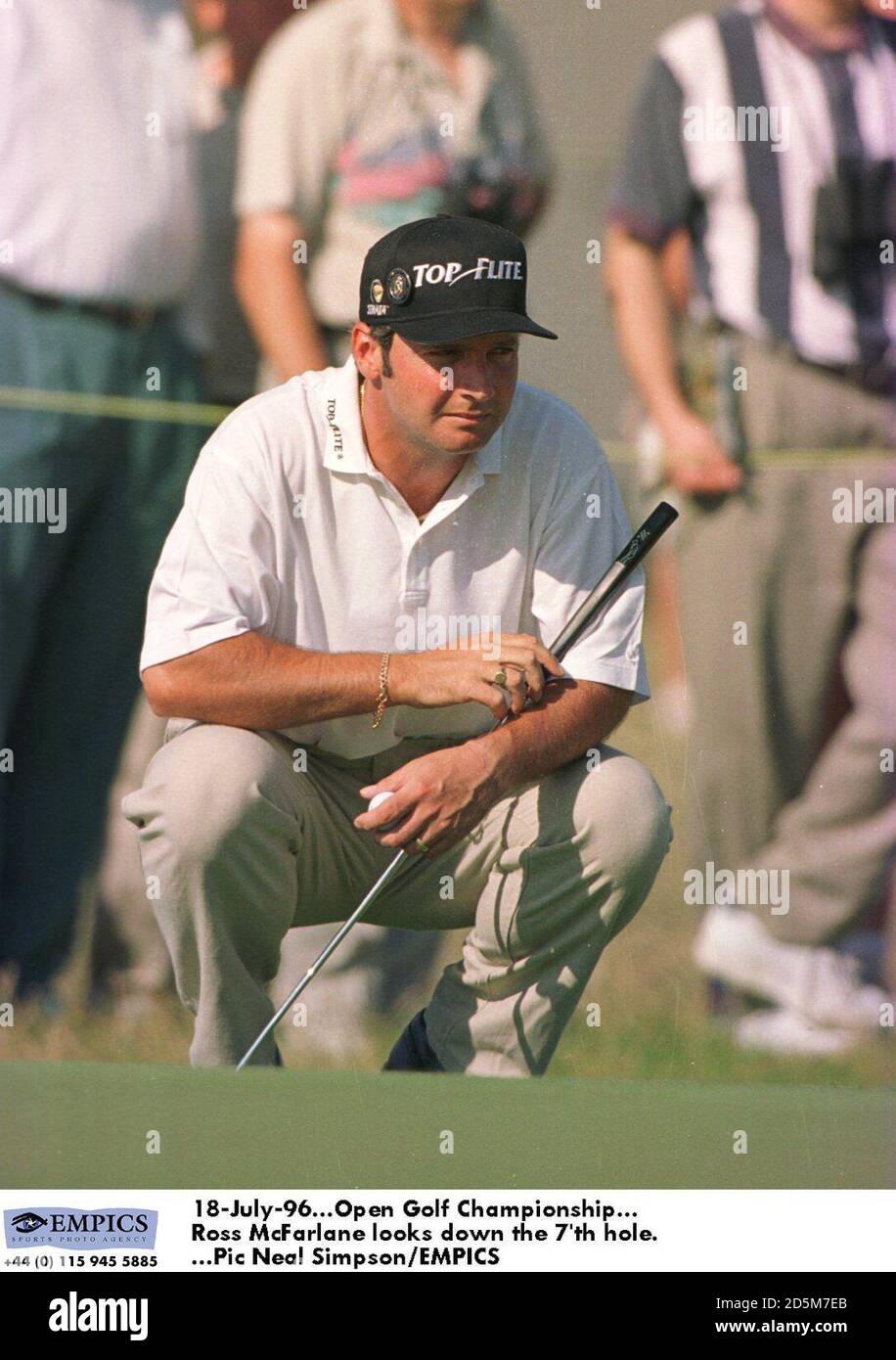 18July96. Open Golf Championship. Ross McFarlane looks down the 7'th hole Stock Photo Alamy