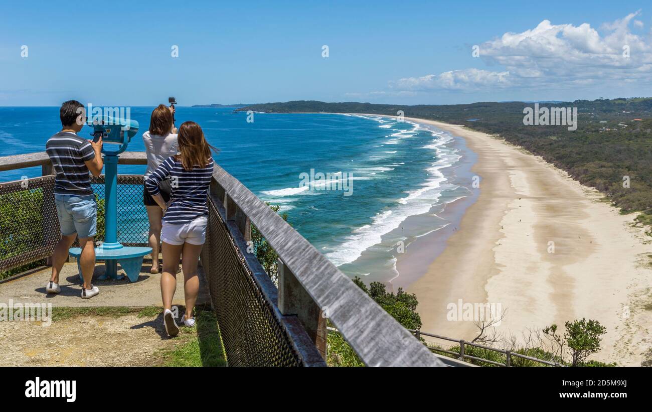 Byron Bay, New South Wales,  Australia.  Tallow Beach bordering Arakwal National Park. (The park is named after the Arakwal, an indigenous people from Stock Photo