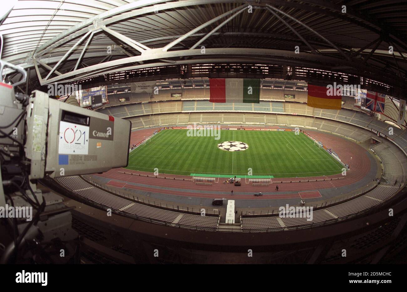 Cameras inside the Stadio Delle Alpi stadium Stock Photo