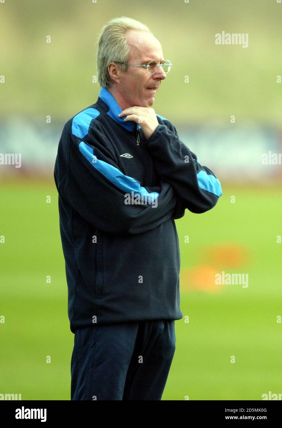 England's manager Sven Goran Eriksson during today's training session ...