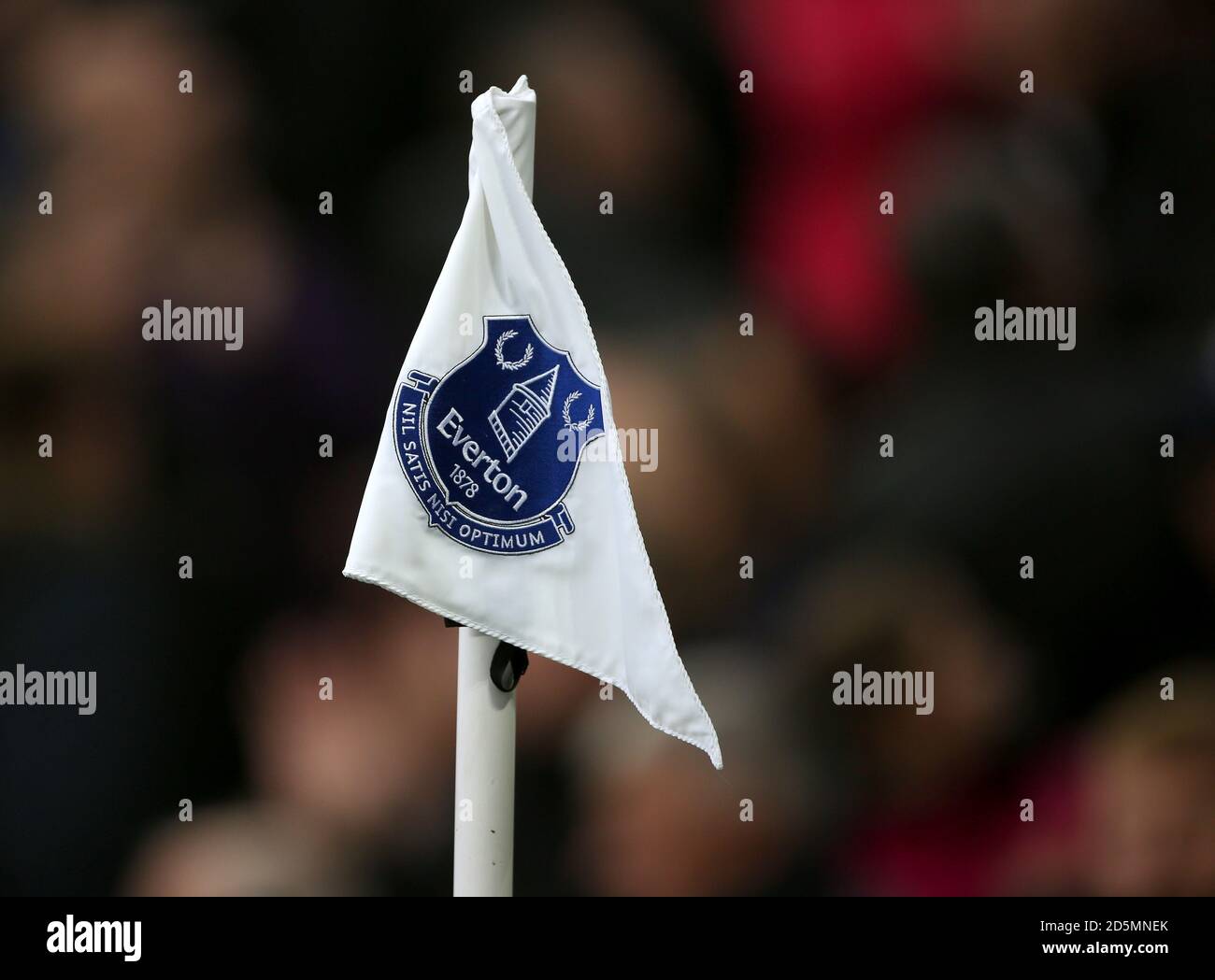 The Everton club crest on a corner flag at Goodison Park Stock Photo