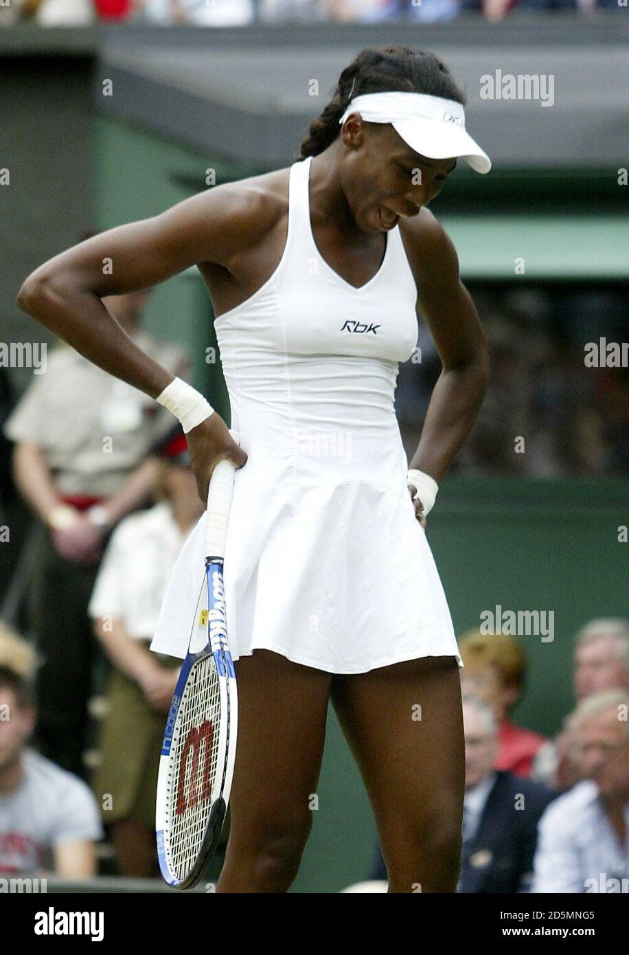 Frustrated Venus Williams of USA during her womens final match against Lindsay Davenport of USA Stock Photo