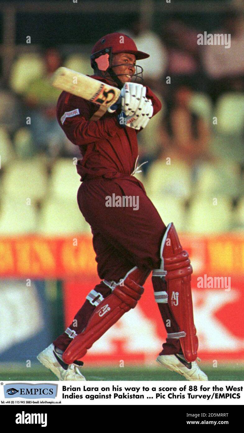 West indies’ Brian Lara on his way to a score of 88 Stock Photo - Alamy