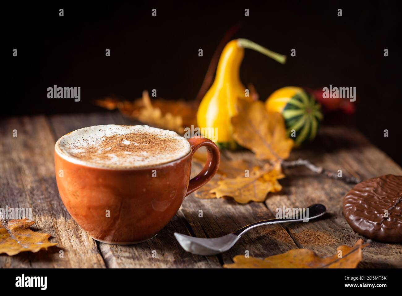 Image showcasing Autumn Pumpkin Spice Coffee Stock Photo - Alamy