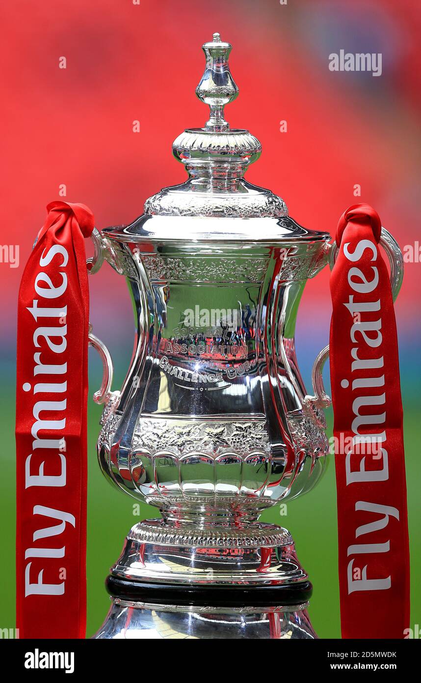 The Emirates FA Cup trophy on display Stock Photo - Alamy
