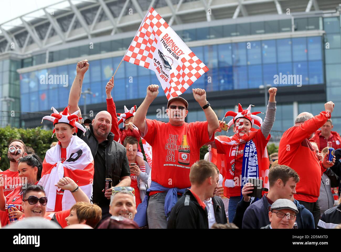 Barnsley fans outside Wembley Stadium Stock Photo Alamy
