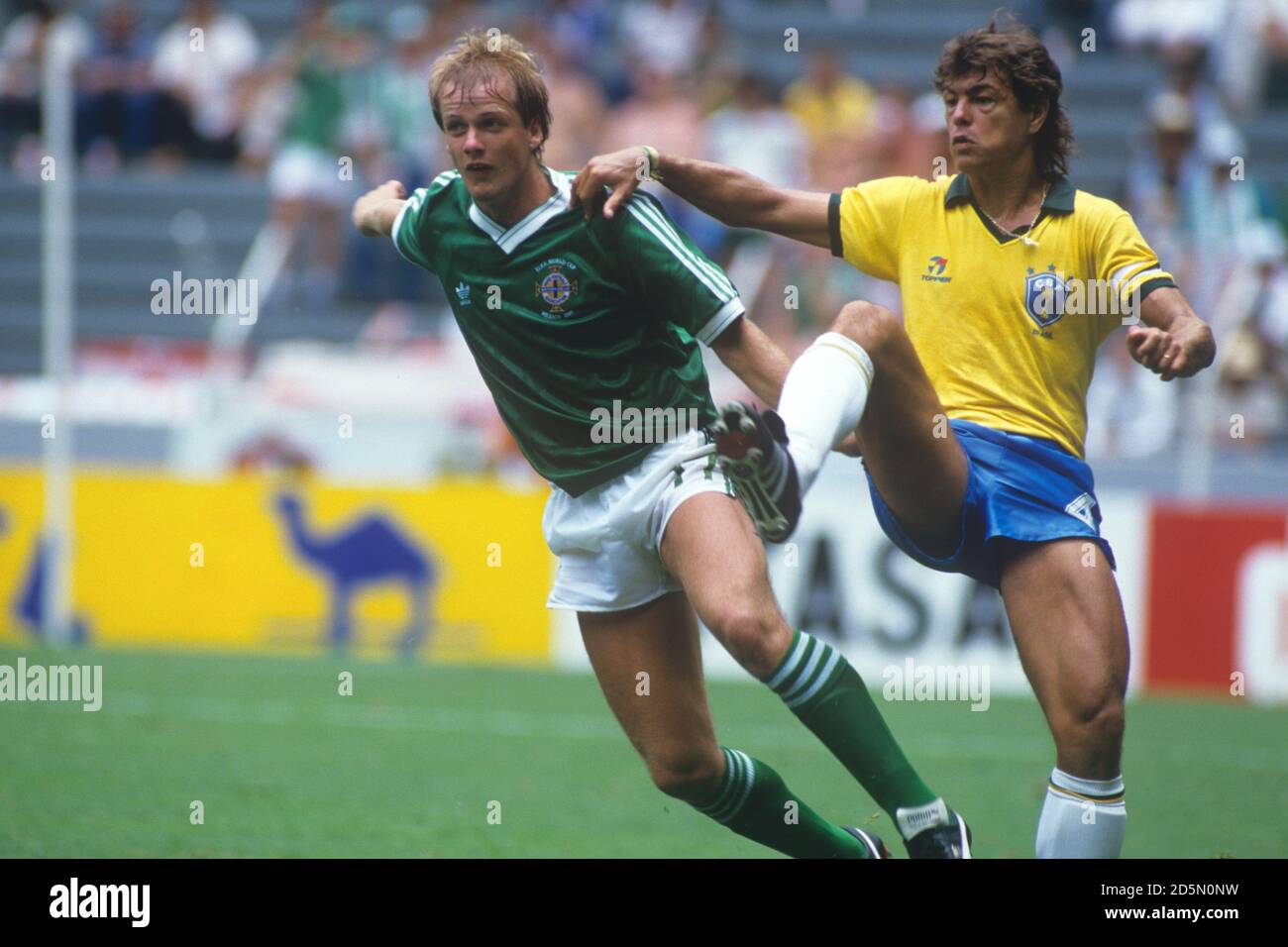 Action from Brazil v Northern Ireland at the 1986 World Cup Stock Photo -  Alamy