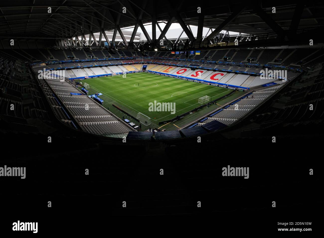 A general view of The Stade Pierre Mauroy before the Germany v Ukraine match Stock Photo