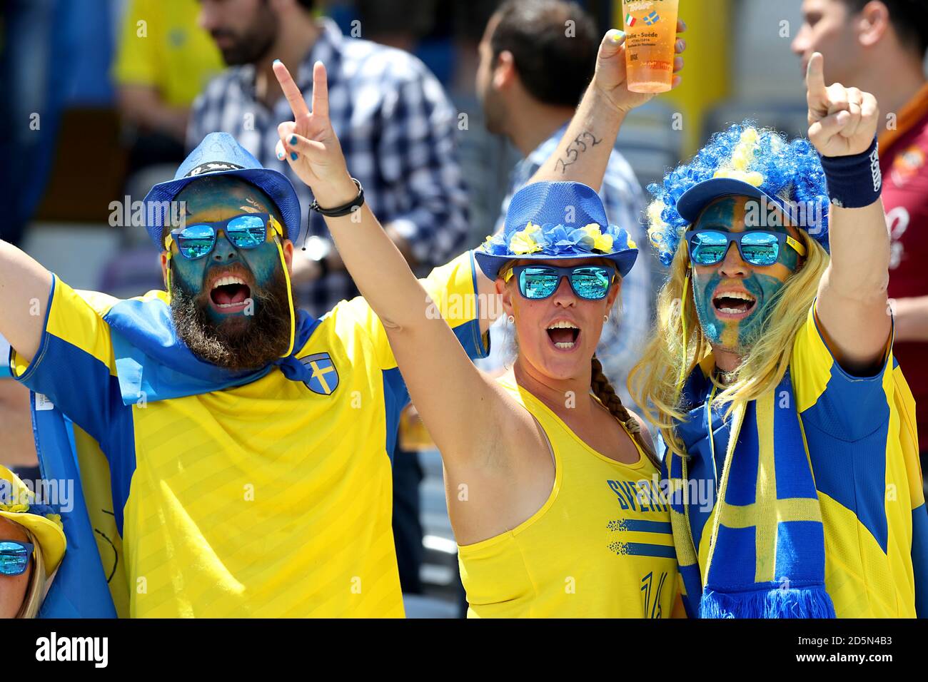 Sweden Fans Sweden fans in the stands hi-res stock photography and images - Alamy