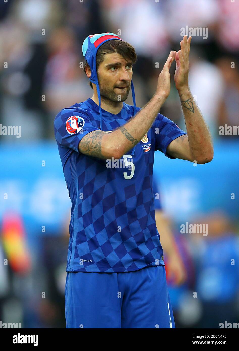 Croatia's Vedran Corluka applauds the fans after the final whistle.  Stock Photo