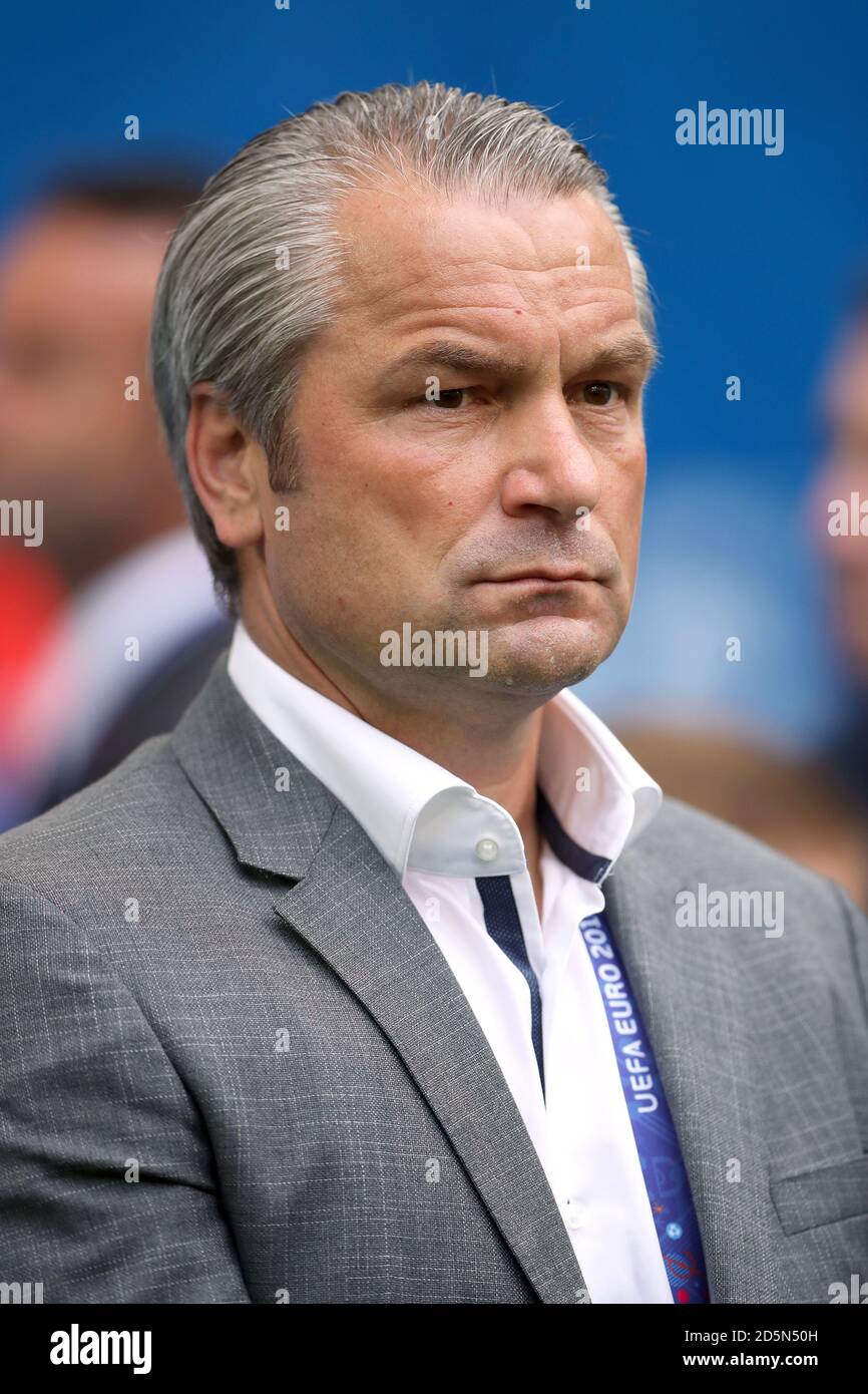 Hungary manager Bernd Storck before the game  Stock Photo