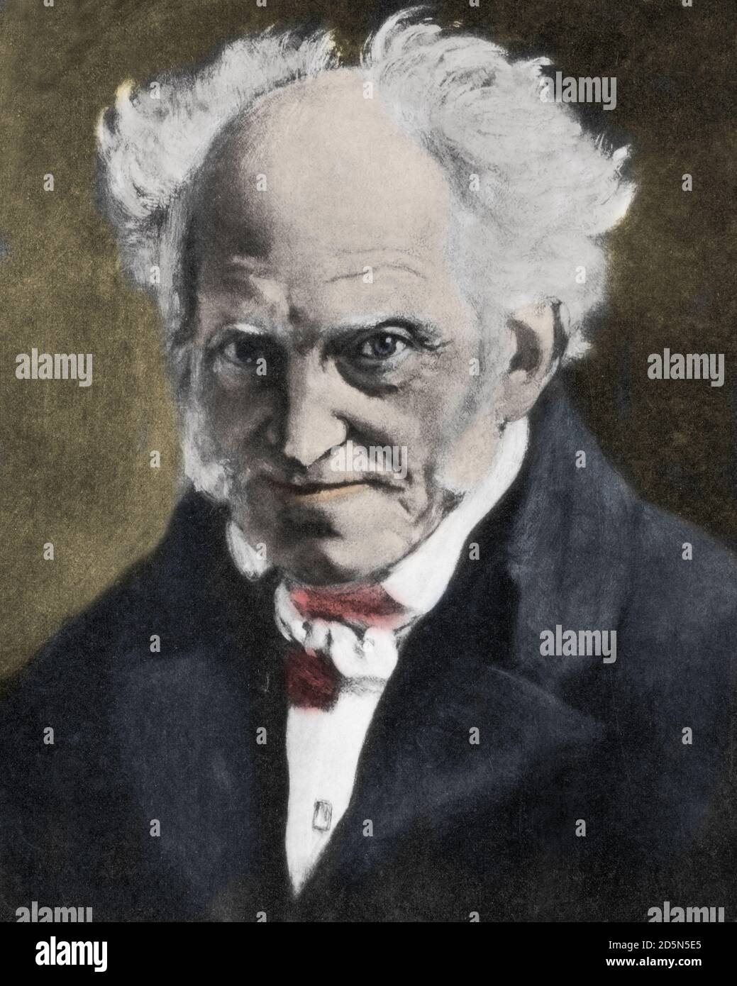 Portrait of Arthur Schopenhauer engraving after Angilbert Wunibald Gobel Stock Photo