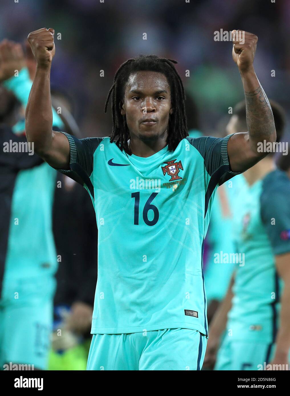 Portugal's Renato Sanches celebrates after the final whistle Stock ...