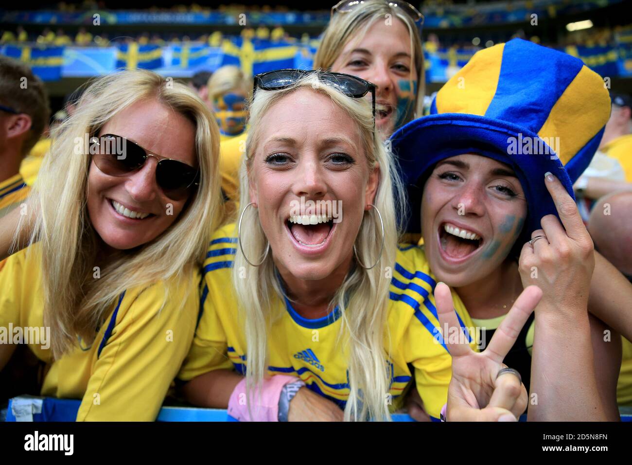 Sweden fans show support for their team Stock Photo Alamy
