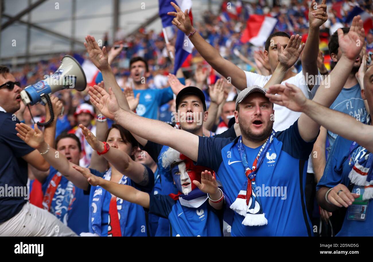 France fans in the stands show their support Stock Photo - Alamy