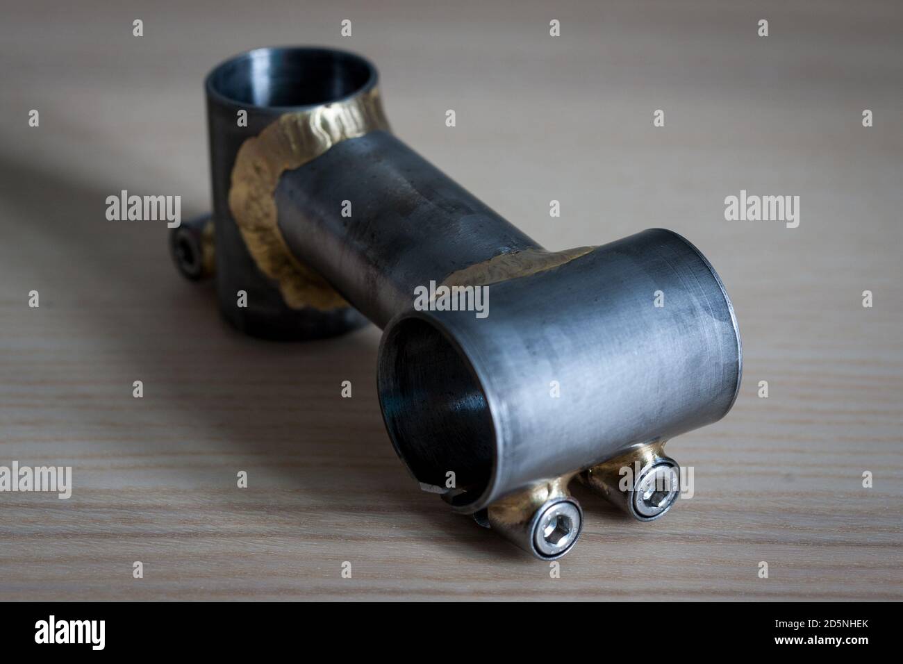 Handmade fillet brazed steel bicycle stem by The Vandal Metalworks