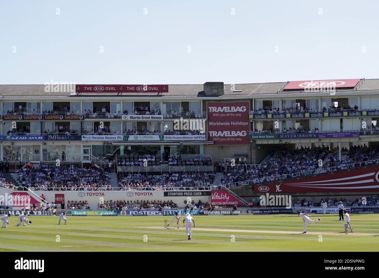 General action from the Test match between England and Pakistan at the Kia Oval Stock Photo