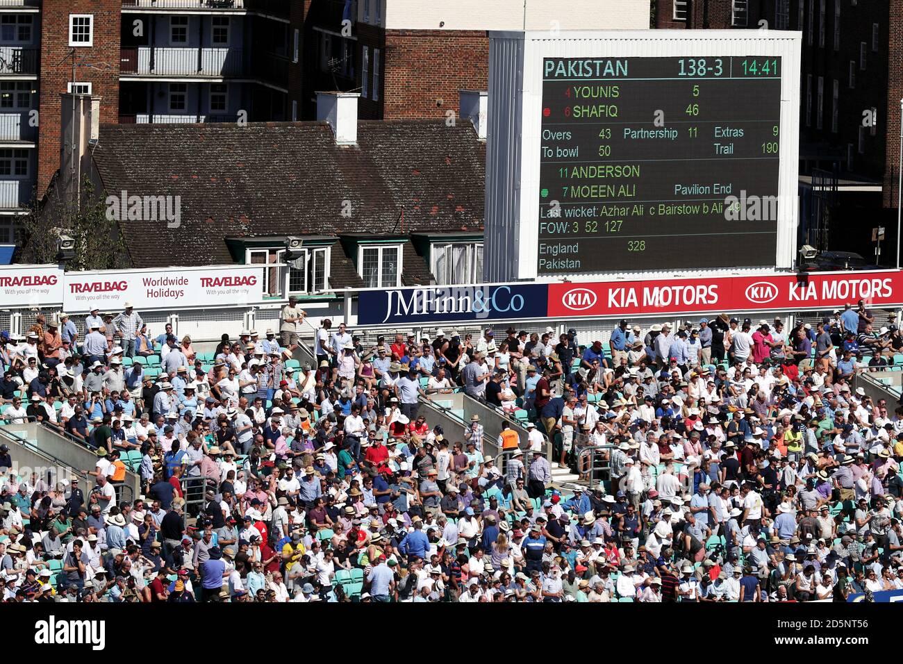 Fans watch the action at the Kia Oval Stock Photo