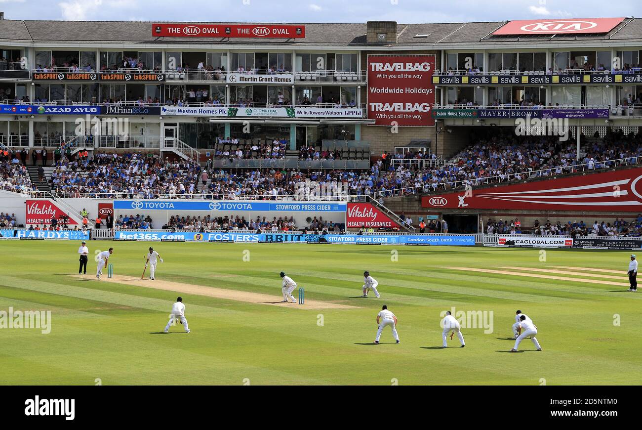 A general view of the action at the Kia Oval Stock Photo