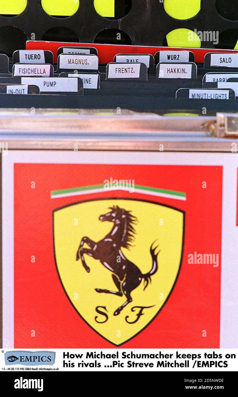 How Michael Schumacher keeps tabs on his rivals Stock Photo - Alamy