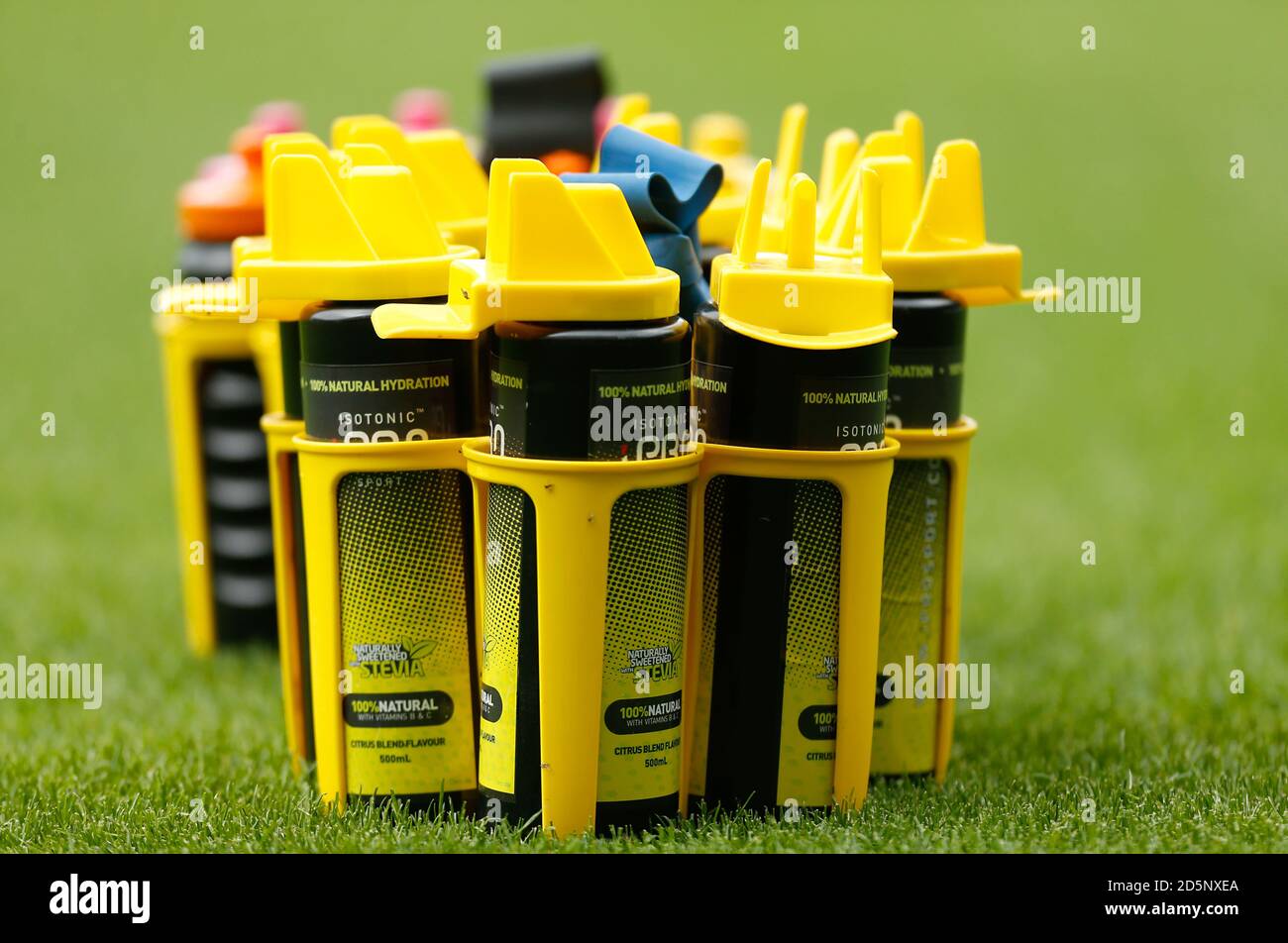 Water bottles on the pitch at St Andrews Stock Photo - Alamy
