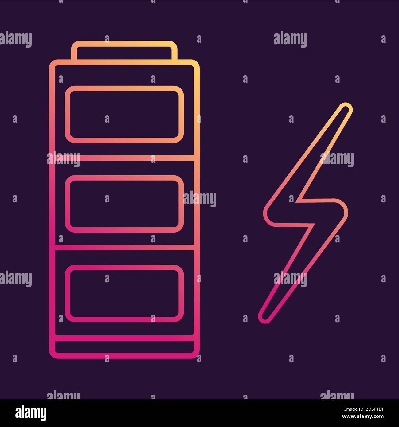 Battery icon. Charged electricity symbol. Flat vector Stock Vector ...