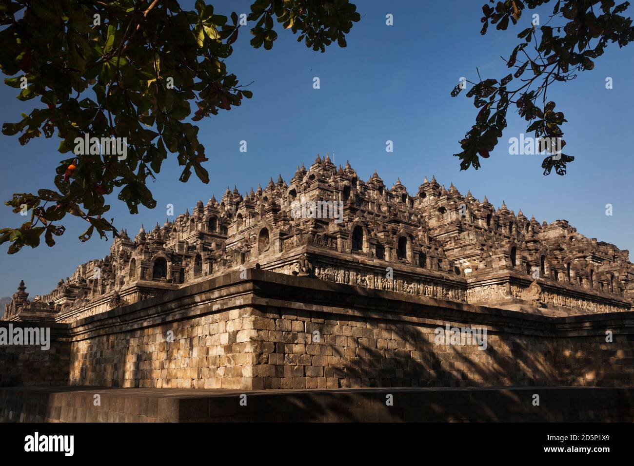 Horizontal panoramic view of Borobudur Buddhist Temple, Borobudur, Java ...
