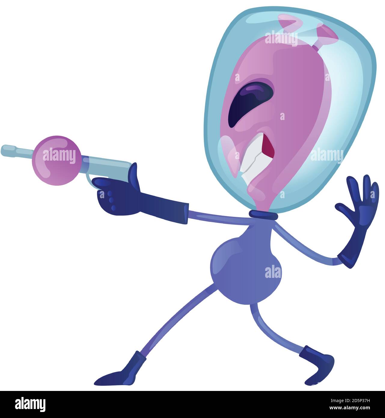 Alien with gun flat cartoon vector illustration Stock Vector Image ...