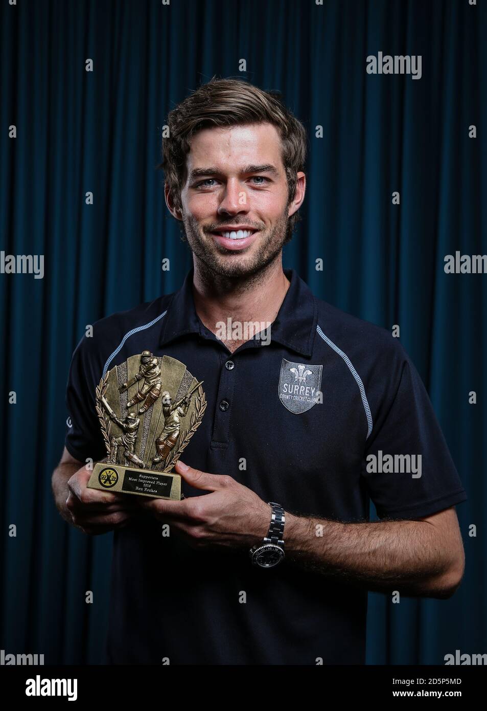 Ben Foakes poses with his Supporters Improved award during the Surrey