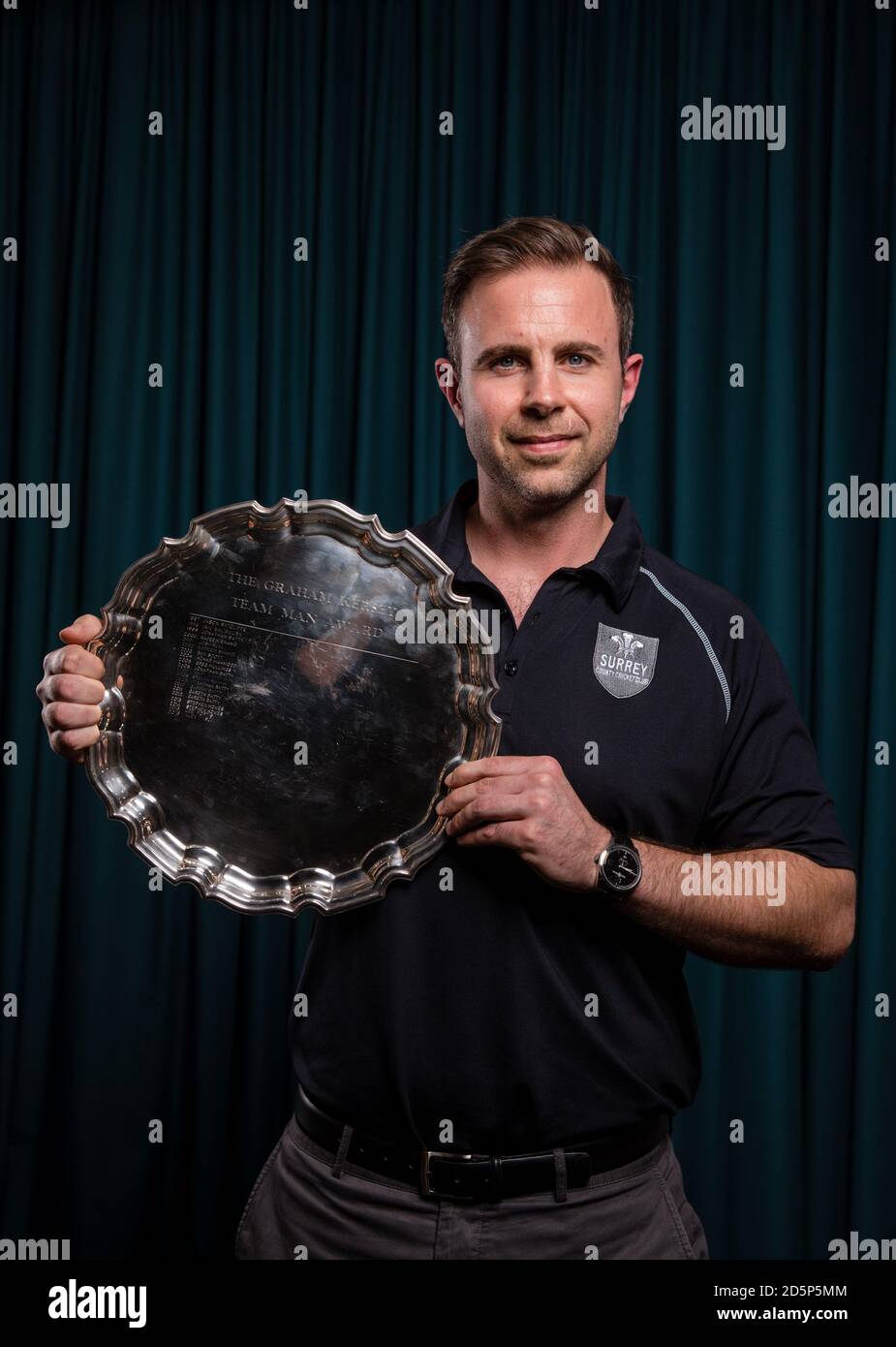 Alex Tysoe poses with his Graham Kersey Team Man of the Year award