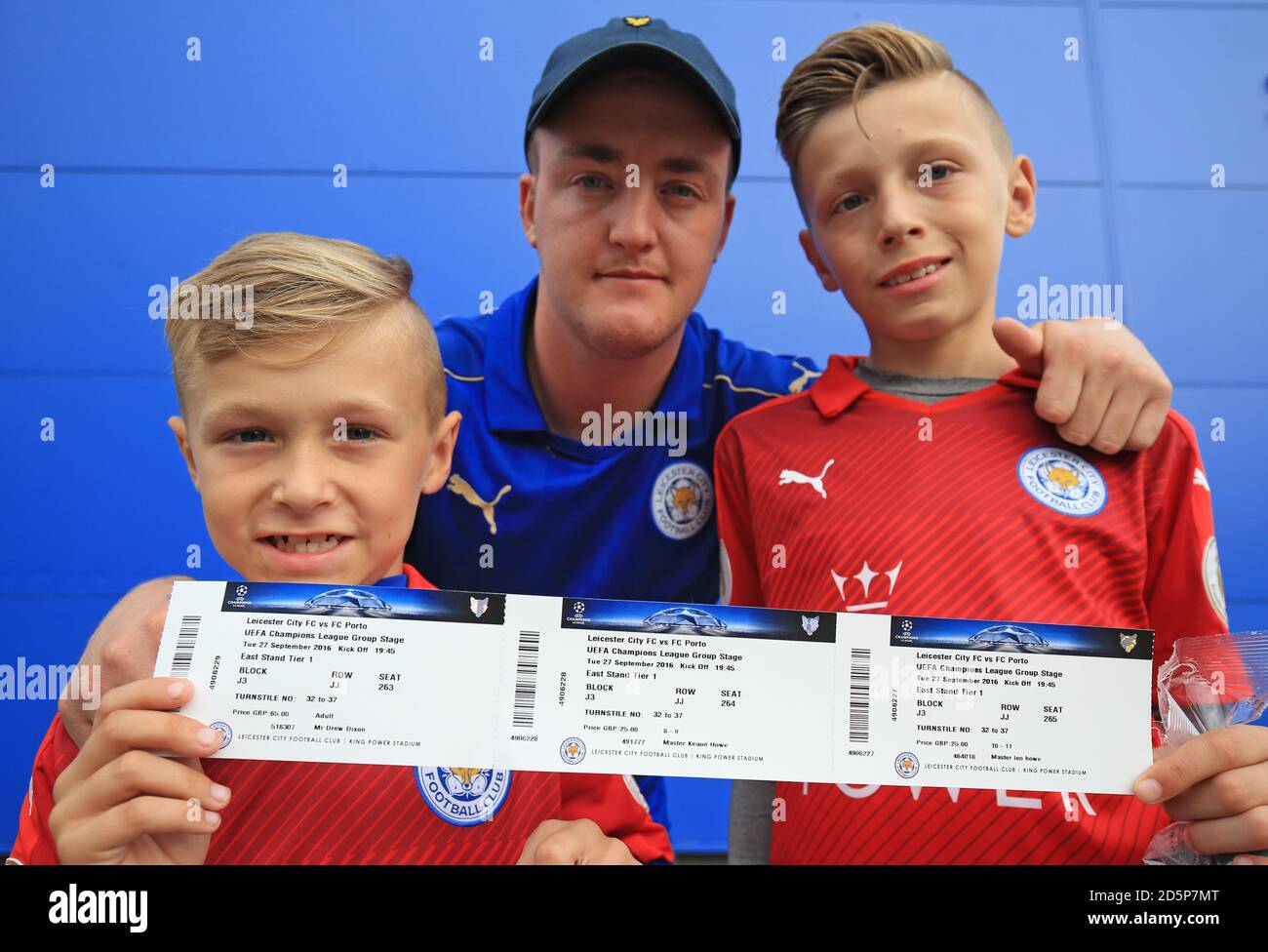 Leicester City supporters with their UEFA Champions League tickets for the  game against FC Porto Stock Photo - Alamy