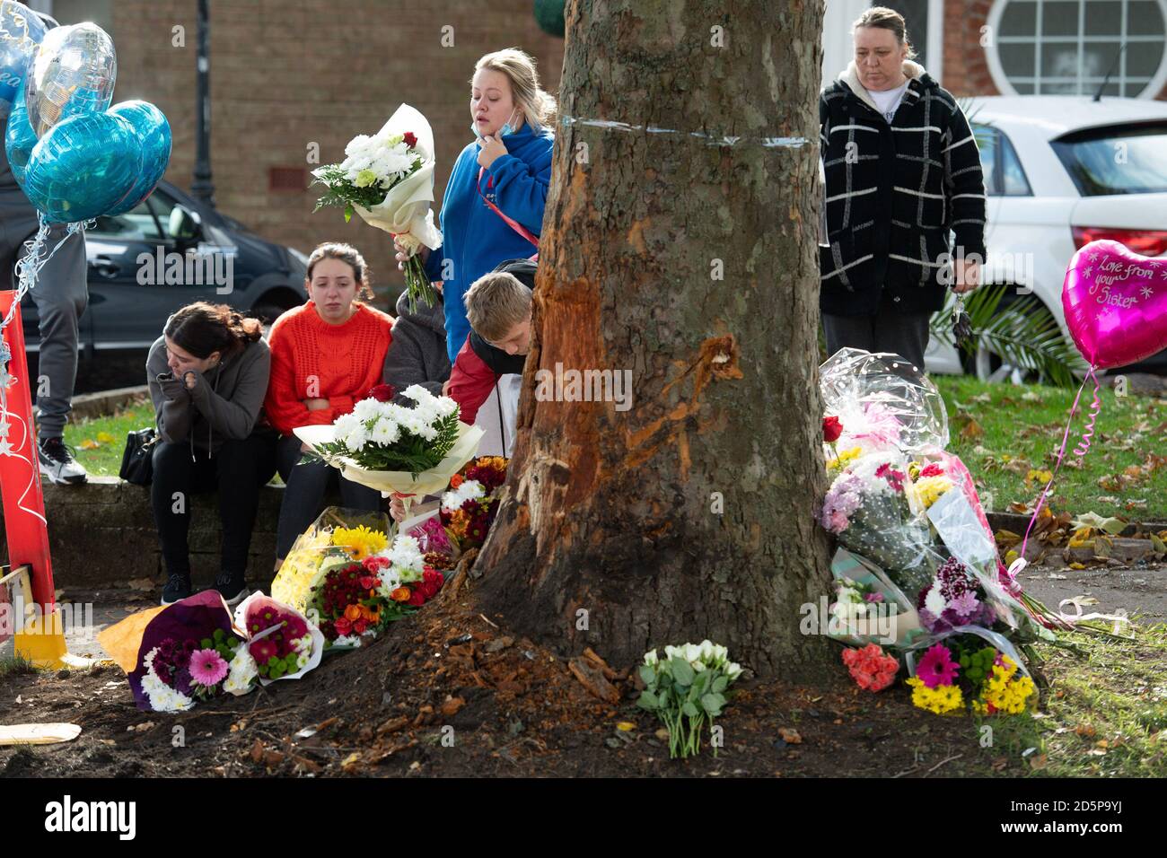 People at the scene of a fatal crash on Bromley Lane in Kingswinford