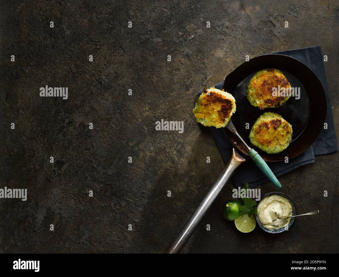 Vegan Thai Fish Cakes with Lime & Coriander Mayonnaise Stock Photo Alamy