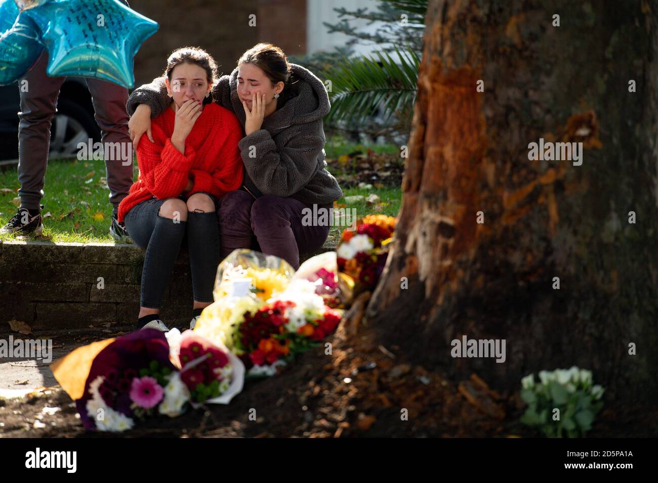 People at the scene of a fatal crash on Bromley Lane in Kingswinford