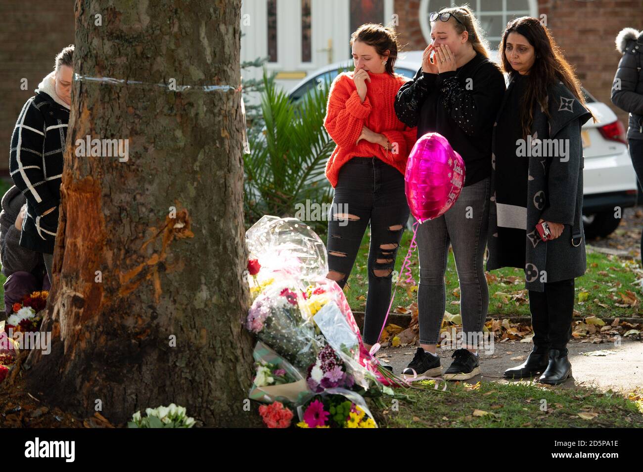 People at the scene of a fatal crash on Bromley Lane in Kingswinford