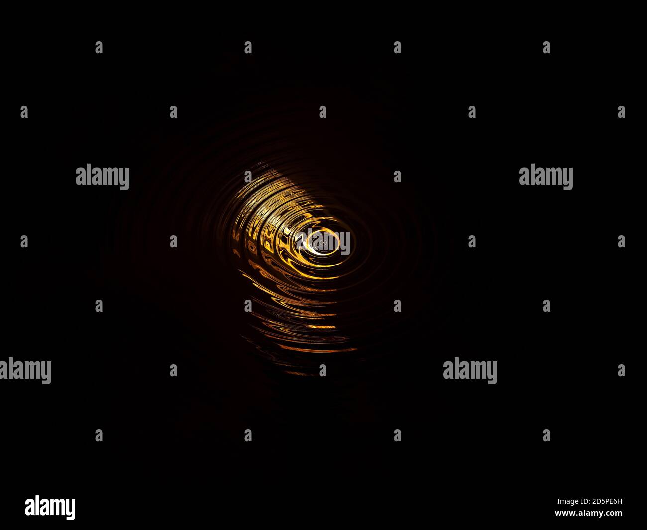 Abstract illustration of golden spirals on a black background Stock ...