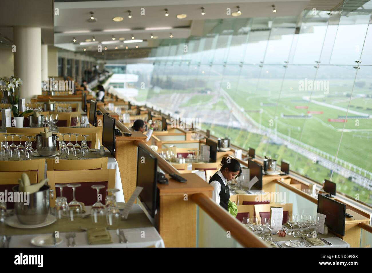Detail of the table layout at the Panoramic Restaurant at Cheltenham