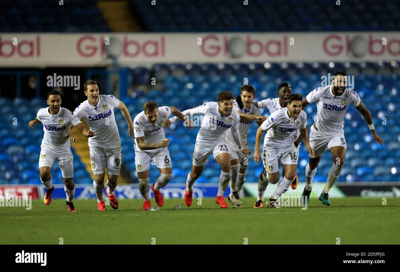 Leeds United celebrate winning on penalties Stock Photo - Alamy