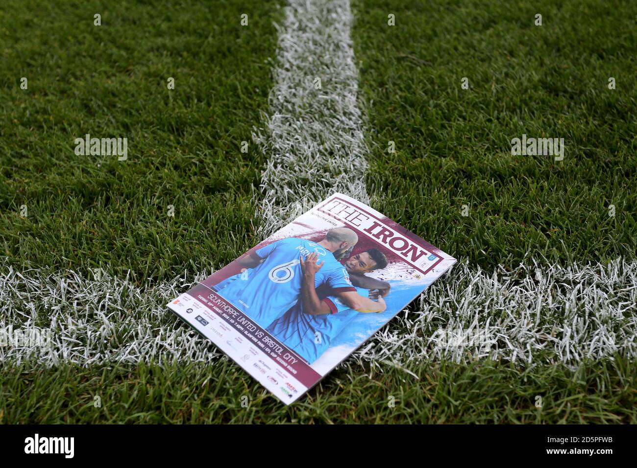 Matchday programme at Glanford Park Stock Photo