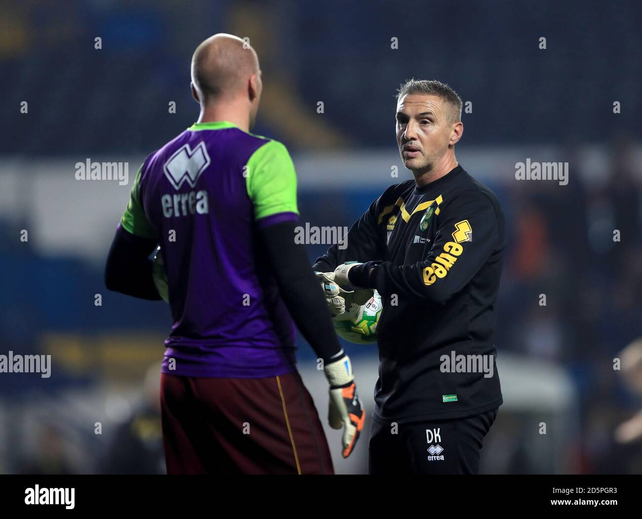 Norwich City Goalkeeping coach Dean Kiely speaks with John Ruddy Stock