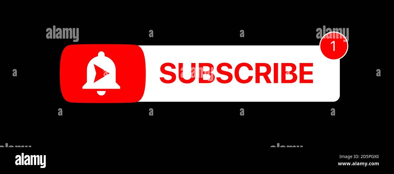Youtube Subscribe Button. Subscribe Title. Social Media Vector Element On  Black Background Stock Vector Image & Art - Alamy
