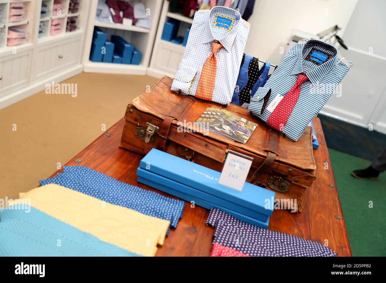 Ties on sale in the Shopping Village at Cheltenham Racecourse Stock