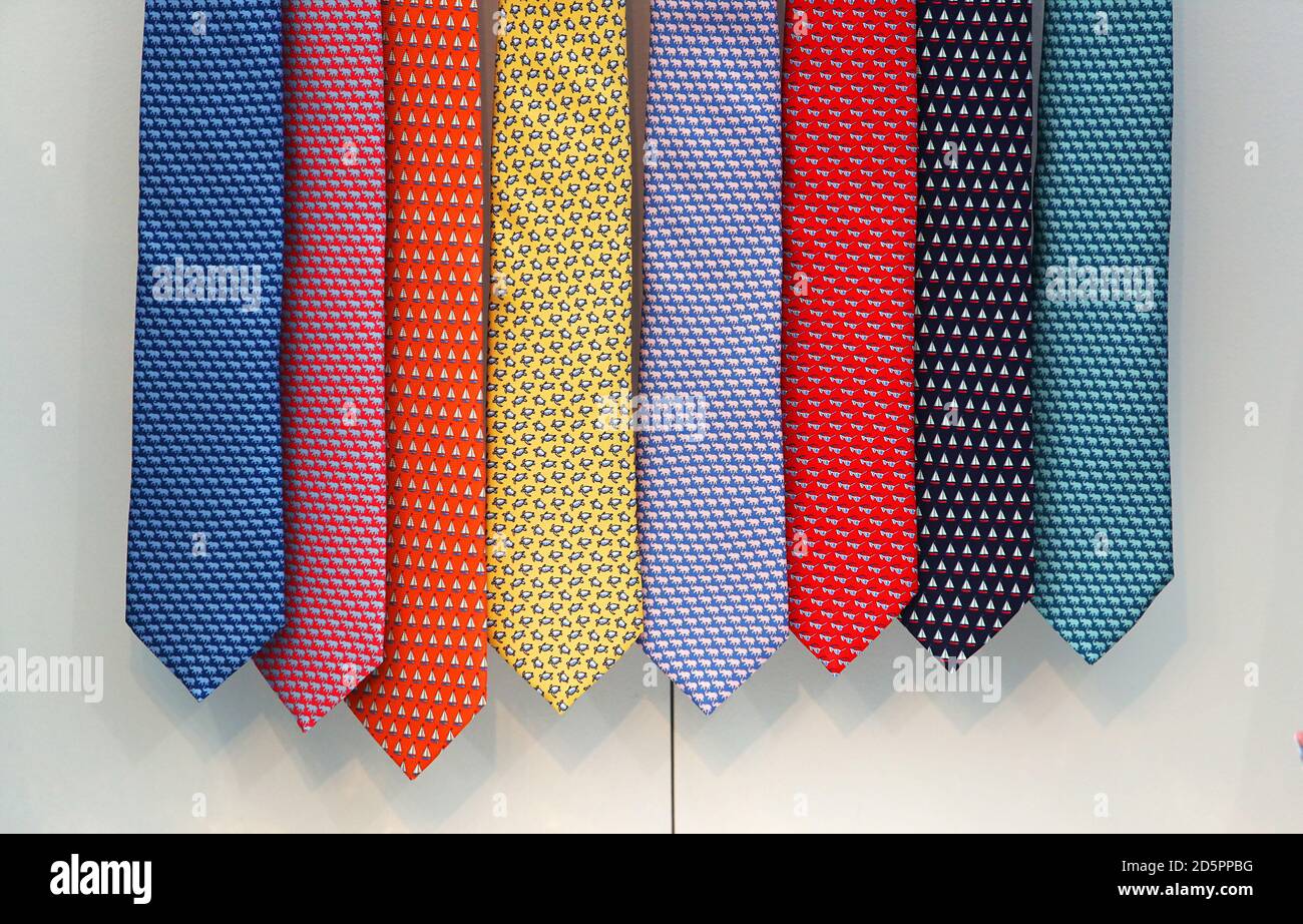 Ties on sale in the Shopping Village at Cheltenham Racecourse Stock